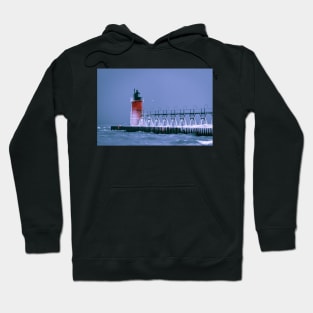 Frozen South Haven Lighthouse Hoodie